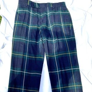 Linen cotton tartan RPL trousers 32/32 waist/length.